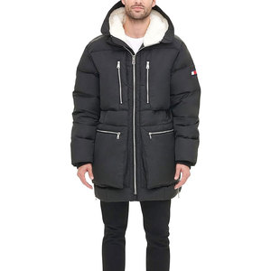 Parka matelassée épaisse à capuche en sherpa pour homme – Manteau d'hiver chaud et isolé – Veste décontractée pour temps froid à couches multiples - Product Image 1