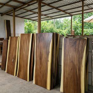 Tabla de Madera de Suar Ecológica, Natural y Duradera, Losa de Madera Maciza con Forma Única y Patrón de Vetas Impresionante, Mesa de Comedor Moderna - Product Image 1