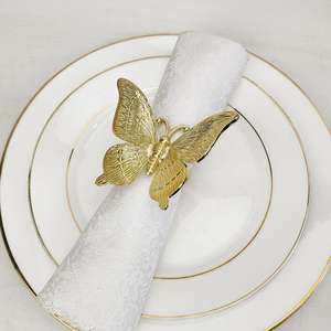 Ensemble d'anneaux de serviette en métal de luxe, élégants et réutilisables, accessoires de table pour mariage, hôtel et restaurant - Product Image 1