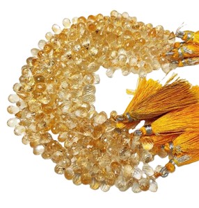 Natural Citrine Faceted Drop Beads Yellow Gemstone Loose Drops High Quality RUHAN <b>GEMS</b> for Jewelry Making Necklace <b>Bracelet</b> - Product Image 5