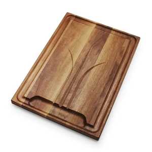 Planche de service rectangulaire en bois d'acacia durable, antibactérienne, avec poignée latérale, élégante, pour charcuterie, fromages et apéritifs, naturelle - Product Image 4