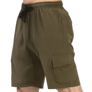 กางเกงขาสั้นคาร์โก้สีเขียวมะกอกสำหรับผู้ชาย ออกกำลังกาย เล่นกีฬา แห้งเร็ว เหมาะสำหรับฝึกซ้อม วิ่ง ฟิตเนส - Product Image 4