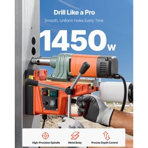 Trapano Magnetico Elettrico Portatile con Motore da 1450W, Forza Magnetica di 2922 Lbf, 6 Punte per Foratura, 2 Diametri di Foratura - Product Image 2