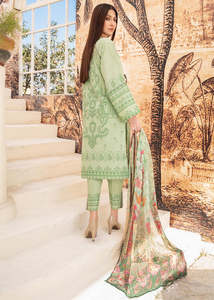 Salwar Kameez Palazzo en coton brodé bleu pour femmes indiennes, pakistanaises et musulmanes, avec dentelle, boutons et diamants, idéal pour les festivals - Product Image 5