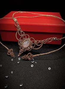 Vintage Macrame Choker Necklace With Natural Stone Bezel Setting Women's Jewelry Handmade Braided Design - Product Image 4