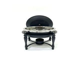 Elegant Catering Chafing Dish with Lid and Matte Black Modern Finished with Lid Holder Hotel Restaurant Buffet Serving Equipment - Product Image 1