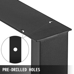 Gambe per tavolo da pranzo in acciaio a sezione quadrata, alte 28 pollici, larghe 35 pollici, resistenti, larghezza 3,1 pollici, set da 2 per sedie - Product Image 5