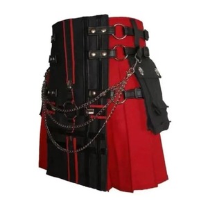 Hybrid Royal Stewart <b>Tartan</b> Kilts with Black & Irish Utility Kilt Pin Pants & <b>Trousers</b> with Pockets - Product Image 3