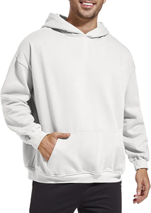 Sudadera con Capucha Blanca para Hombre, Corte Regular, Felpa de Algodón, Informal, con Bolsillo Delantero, para Otoño - Product Image 1