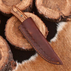 Couteau fixe de chasse et de camping en acier Damas fait main, lame droite, manche en bois turquoise, vente en gros, fabricant et fournisseur EDC - Product Image 3