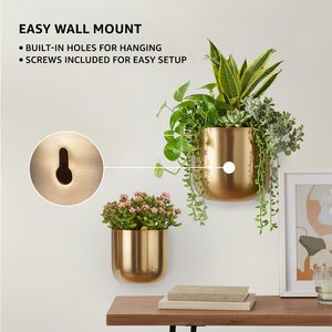 Macetas Colgantes de Hierro Natural con Acabado Dorado, Jardinera Vertical de Hierro para Flores, para Uso en Interiores y Exteriores, a Precio de Mayoreo - Product Image 5