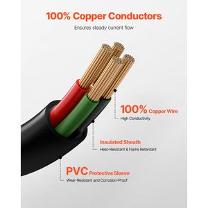 Cavo di alimentazione per asciugatrice da 10 piedi, 4 poli NEMA 14-30P, connettori a occhiello, 125V/250V SDRT 10AWG/4C 30A Pure Co 50ft AU - Product Image 3