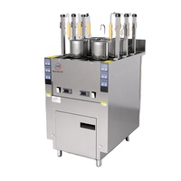 Station de cuisson commerciale automatique à six foyers 12KW pour nouilles et pâtes, idéale pour les cantines scolaires et les restaurants - Vente en gros
