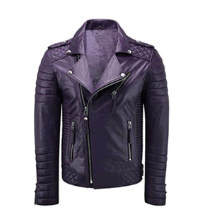 Veste en cuir véritable pour homme, coupe slim, fermeture éclair, col rabattu, marron, pour l'automne. - Product Image 3