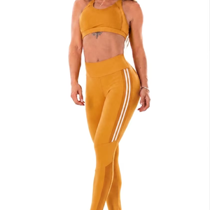 Conjunto de Yoga para Mujer, de la Mejor Calidad, Texturizado, con Costuras Sólidas, Estampado Digital, 2 Piezas, Transpirable, Cintura Alta - Product Image 1
