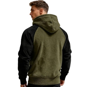 Sweat-shirt à capuche en polaire pour homme, coupe droite décontractée, couleur unie, vêtement d'hiver décontracté, anti-boulochage, tricoté en polyester, imperméable - Product Image 2