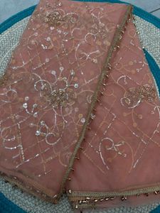 Indian Ethnic Fancy Designer Wedding Saree with Heavy Net Material Embroidery Sequins Work Trendy Women Fit - Product Image 6