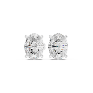 18K Gold Lab Grown Diamond Earrings IGI Certified Oval Cut Diamond Stud Earrings D-F VVS-VS Custom design Custom Diamond - Product Image 2