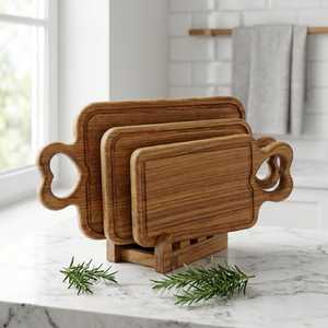 Planche à découper en bois d'acacia personnalisée, écologique, non toxique, antibactérienne, durable et compatible lave-vaisselle pour pâtisseries et fromages - Product Image 3