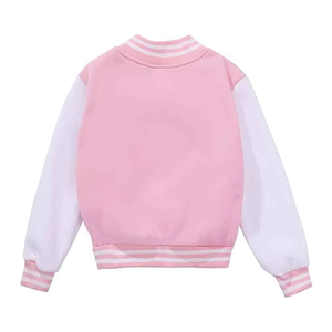 เสื้อแจ็คเก็ตวาร์ซิตี้ผู้ชายสีชมพูขาวแบบลำลองสำหรับฤดูหนาว ถักนิตติ้งแบบกลับด้านได้ ติดกระดุมด้านหน้า  รับสกรีนโลโก้ - Product Image 3