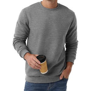 Sweat-shirt en coton biologique pour homme, lavage stone washed, molleton brossé durable, col rond, coupe décontractée, écologique, toucher doux - Product Image 3