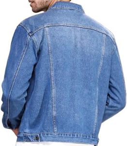 Men's Denim <b>Jacket</b> Blue Washed Cotton Casual Turn-down Collar Regular Sleeve Autumn Style - Product Image 6