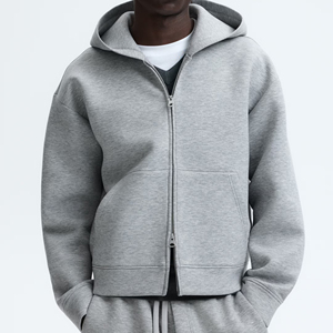 Sweat à capuche zippé surdimensionné pour homme, en molleton épais de coton français de haute qualité, éco-responsable, idéal pour l'automne et l'hiver - Product Image 2