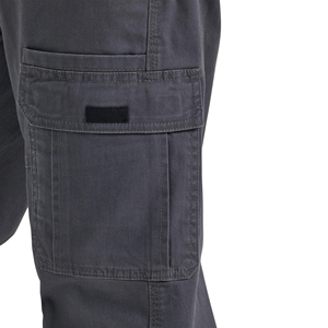 Men's Dark Gray <b>Cargo</b> Pants Straight Leg Canvas Workwear Style Multiple Pockets Mid Waist Breathable Autumn Wear - Product Image 4