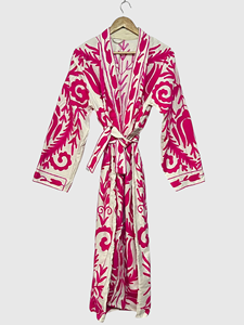 Veste en velours rose pour femmes grandes tailles, col mandarin, manches longues, motif floral brodé à la main, manteau long, vêtements de printemps - Product Image 2