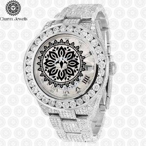 Charm Jewells Montre à quartz analogique ronde de luxe pour femme avec cadran en cristal saphir et bracelet en acier inoxydable 38 mm - Product Image 4