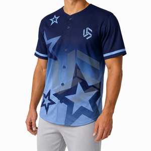 เสื้อเบสบอลแบบซับลิเมชั่นสั่งทำพิเศษ คอวี ติดกระดุม แขนสั้น ชุดยูนิฟอร์มทีม ไซส์พลัส - Product Image 4