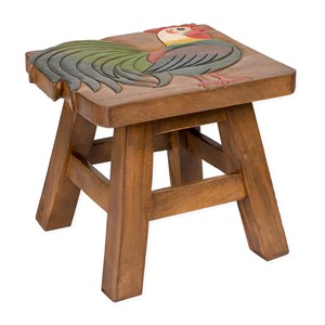 Taburete Rectangular de Madera de Acacia Tallado a Mano al por Mayor |   Reposapiés Rústico Estilo Granja India - Product Image 3