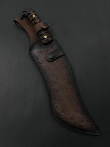 Cuchillo de Caza 5160 de Acero Forjado con Alto Contenido de Carbono, Machete de <span class=keywords><strong>Supervivencia</strong></span> de Hoja Fija con Mango de Madera de Nogal y Funda de Cuero - Product Image 6