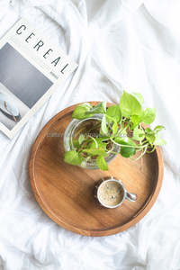 Round Polished Natural Wood Storage <b>Tray</b> Manufacturer New Design Handcrafted Wooden Table Top Storage <b>Tray</b> - Product Image 3