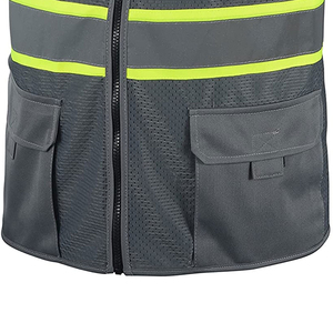 Chaleco de Seguridad de Alta Visibilidad Color Naranja para Hombre, con Logotipo Personalizado, Cierre de Cremallera, Tejido de Malla, Color Personalizable, Venta al Por Mayor - Product Image 4