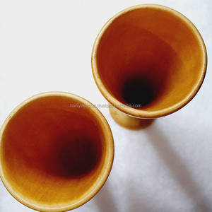 Handcrafted Teak Wood Wine Goblet Creative Wooden Wine Glass and Cup Pair <b>Tea</b> Cups & Saucers <b>Set</b> - Product Image 5