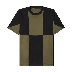 Men's Color Blocked <b>Patchwork</b> T-<b>Shirt</b> Short Sleeve O-Neck Casual Regular Fit Fabric Green Black Design OEM Wholesale T-<b>Shirt</b> - Product Image 1