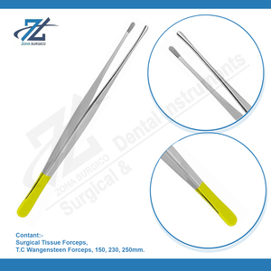 Pinces chirurgicales micro-dentaires Adson 12 cm en acier inoxydable TC, pinces plates, instrument manuel, emballage en sachet, CE - Product Image 4