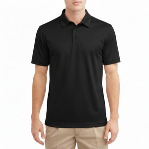 Men's Solid Pattern Knitted Formal for <b>Shirts</b> with <b>Half</b> Sleeve Regular Length Embroidered Technics Quick Dry Feature - Product Image 4