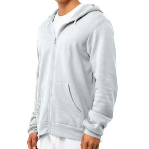 Modèle de sweat-shirt blanc à fermeture éclair intégrale pour homme, de qualité supérieure, pour impression graphique personnalisée - Product Image 5