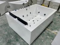 Baignoire de massage à remous HG Luxury 1,8 m pour 2 personnes, spa autoportant avec douche intégrée