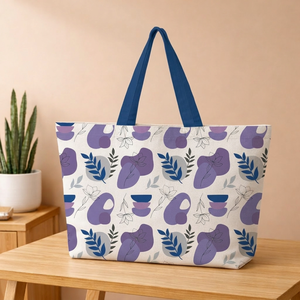 Sac de courses en coton multi-usages, sac fourre-tout écologique réutilisable avec coutures robustes, sac d'épicerie en tissu lavable - Product Image 1