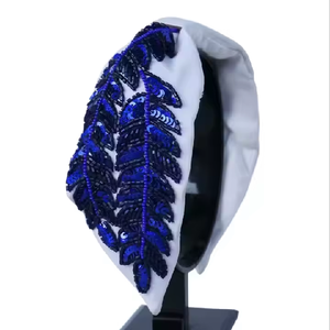 <b>Beaded</b> Flower Pattern <b>Headband</b> Nylon Hair Accessory for Women Sports Party Special Occasion Fashion Wear - Product Image 6