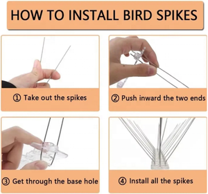 Picos para pájaros <span class=keywords><strong>de</strong></span> acero inoxidable, 50cm, picos ANTIPALOMAS | Disuasorio <span class=keywords><strong>de</strong></span> aves <span class=keywords><strong>de</strong></span> grado comercial para alféizares <span class=keywords><strong>de</strong></span> techo <span class=keywords><strong>de</strong></span> jardín | 10 unids/caja - Product Image 5