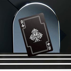 Naipes de Plástico Negro Personalizables ROYAL Classic Skull Corolla de 58x88mm para Deportes y Entretenimiento - Product Image 3