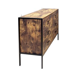 Cassettiera in Legno Marrone Stile Industriale Rustico con 6 Cassetti e Robusta Struttura in Acciaio per Organizzare Vestiti - Product Image 6