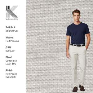 Tela de Mezcla de Algodón y Lino de 220 g/m², Teñida Reactivamente, para Prendas Sostenibles, Fabricante de Telas - Product Image 1