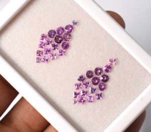 Ensemble de boucles d'oreilles en saphir rose naturel, formes et tailles variées, non chauffé et non traité, pierres précieuses en vrac pour la création de bijoux - Product Image 5