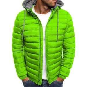 Chaqueta de invierno para hombre, delgada, corta, cálida, resistente al viento, impermeable, estilo universitario, con botones y cierre de cremallera frontal, de poliéster, con letras. - Product Image 4