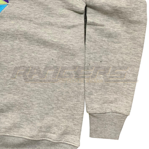 Sudadera de Cuello Redondo, Color Gris Jaspeado, Felpa de Algodón, Corte Raglán, Estampado Gráfico Personalizado, Unisex, Moda Casual, Sudadera para Otoño - Product Image 3